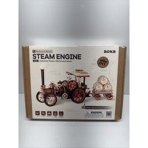 ROKR 3D Wooden Puzzle Steam Engine Mechanical Motorized Train Set LKA01